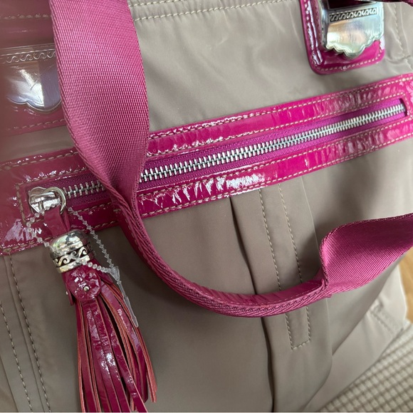 Brighton Tan/brown and Pink/magenta Tote Bag - Picture 4 of 11